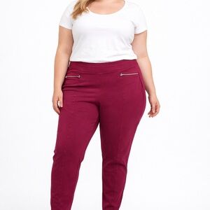 Maurices Pull-On Pants Women’s XL Burgundy Stretch Comfort Fit